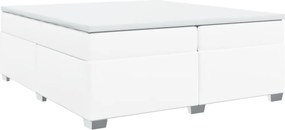 vidaXL fehér műbőr rugós ágy matraccal 200 x 200 cm