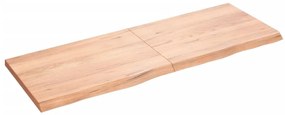 világosbarna kezelt tömör tölgyfa fali polc 140 x 50 x (2-4) cm