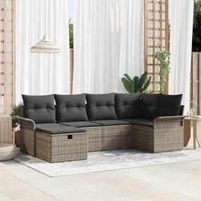 Kerti Kanapé Szett párnával 6 pcs Szürke 242.5 x 132.5 x 85 cm