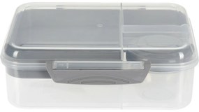 EH ebédszállító rekeszes doboz dressing tárolóval, szürke
