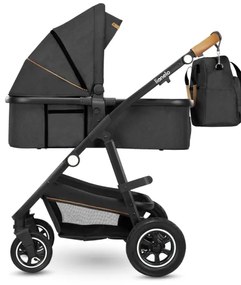 Lionelo - AMBER kombinált babakocsi 3 az 1-ben, szürke grafit