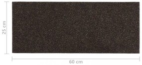15 db sötétbarna négyszögletes öntapadó lépcsőszőnyeg 60x25 cm