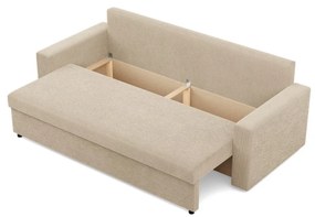 Zeus kanapéágy, kordbársony, bonell töltet, egyenes kartámasz, bézs