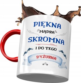 Piros bögre az ügyeletesnek Gyönyörű Okos Szerény Nyomtatott Fotóval