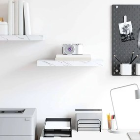 vidaXL Falpolc Falra szerelhető Fehér márvány 50 x 23 x 4 cm Faanyag