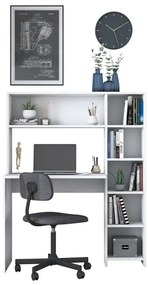 RANI munkapad polccal, 113,2x141,8 cm, fehér