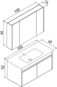 Side mosdószekrény, 100 cm – TR785PNC1753