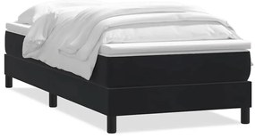 vidaXL fekete bársony rugós ágy matraccal 80x220 cm