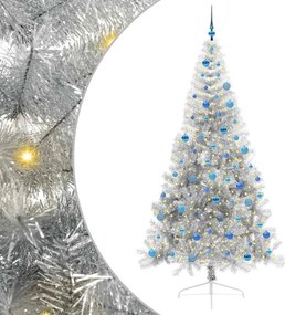 vidaXL Mesterséges, előre világított karácsonyi fa Ezüst 240 cm PET