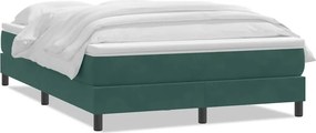 vidaXL sötétzöld bársony rugós ágy matraccal 160x210 cm