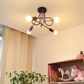 Felületre szerelhető csillár OXFORD 4xE27/15W/230V fekete/lila