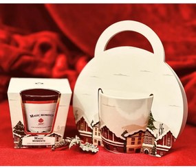 Home Elements Porcelán bögre karácsonyi mintávalVáros 300 ml, díszdobozban