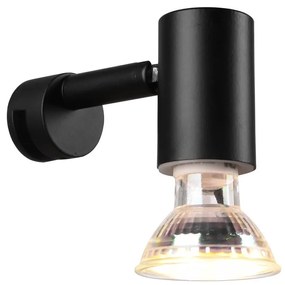 Matt fekete fali lámpa (hosszúság 10 cm) Lorenzo – Trio