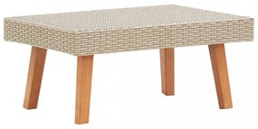 bézs polyrattan kerti dohányzóasztal