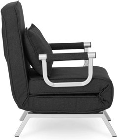 Ágyazható Fotel BART Fekete Szövet Kárpittal.