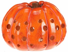 Nagy őszi LED dekoráció, lyukakkal ellátott tök,33 x 33 x 21 cm, magnézium