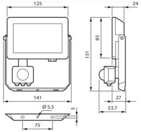Philips DECOFLOOD LED reflektor 20W 230V s pohybovým senzorem IP65