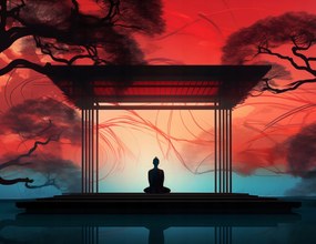 Poszter 65x50cm Meditáció lótusz pózban