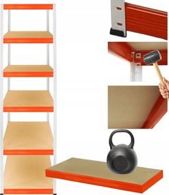 Műhelypolc fém állvány Helios 196x30x30cm 6Px175kg Erős Lengyel