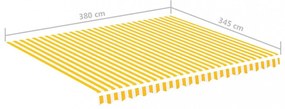 sárga és fehér csere napellenző ponyva 4 x 3,5 m