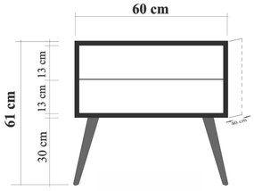 Éjjeliszekrény Tobobi 5 (többszínű). 1094393