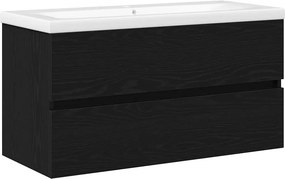vidaXL Fürdőszobai mosdószekrény Fekete tölgy 80 x 39 x 62 cm Faanyag