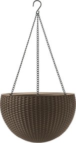 KETER HANGING SPHERE polyrattan függő virágcserép - barna
