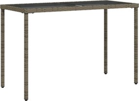 vidaXL szürke polyrattan üveglapos kerti asztal 115x54x74 cm