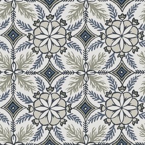 Decoprint Antibes Morocco ekrü-kék csempemintás vlies tapéta – AN28242
