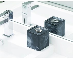Dakota fürdőszoba fedél doboz, iDesign, 9,5x9,5x10,2 cm, poliresin