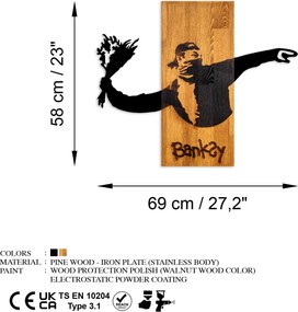 Banksy Virágdobó fa faldekoráció