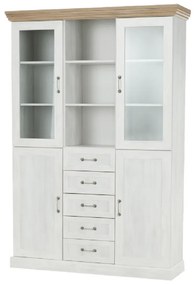 vitrines szekrény, északi sosna/vadtölgy, ROYAL W2D