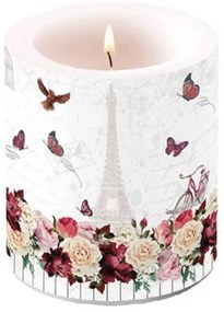 Romantic Paris átvilágítós gyertya 10x10cm