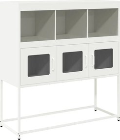 vidaXL fehér hidegen hengerelt acél tálalószekrény 100,5 x 39 x 107 cm