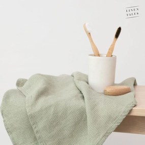 Zöld len törölköző 30x30 cm - Linen Tales