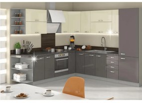 Alsó konyhaszekrény 80 D 2F BB Pleitton (fényes szürke). 1015561
