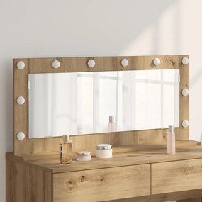 Toalett Tükör LED -es lámpákkal Artisan tölgy 100 x 45 x 18 cm