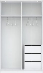 BERNO ruhásszekrény, 120 cm | Fehér + Kasmír