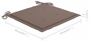 6 db tópszínű oxford szövet kerti székpárna 40x40x4 cm