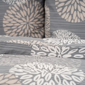 4Home Grey Petals pamut ágyneműhuzat, 220 x 200 cm, 2 db 70 x 90 cm, 220 x 200 cm, 2 db 70 x 90 cm