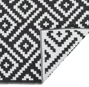 kültéri szőnyeg ARAKIL fehér és fekete 80x250 cm PP