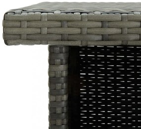 szürke polirattan sarok bárasztal 100 x 50 x 105 cm