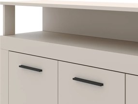 Komód 4 ajtóval és 4 fiókkal kasmír színben – XXL LUNA