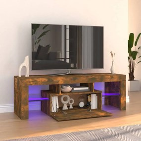 Füstös tölgyszínű tv-szekrény led-világítással 120 x 35 x 40 cm