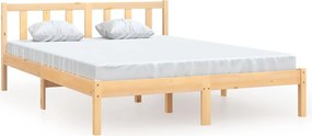 vidaXL Small Double tömör fenyőfa ágykeret 120 x 190 cm