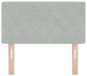 LED Fejvég Kristály Gombos Tűzött Világosszürke 80 cm Velúr