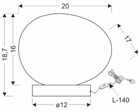 Asztali lámpa STONES 1xE27/40W/230V