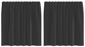 2 db fekete voile függönyök rúd zsebekkel