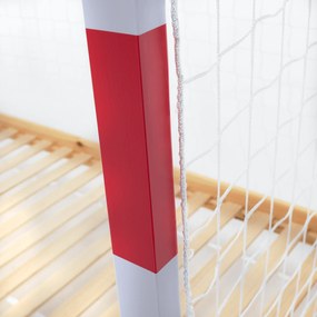 Montessori ágy, természetes/fehér/kék/piros, 90x200, FUTAL