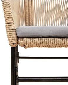 2 db barna polyrattan kerti szék párnákkal